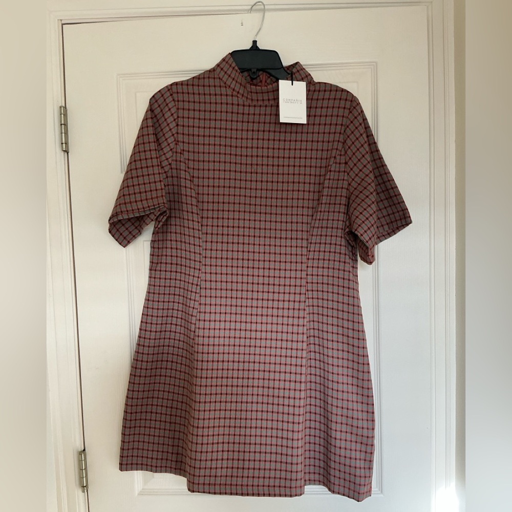 NWT~1960’s Inspired Mod Checked Mini Shift Dress, Mock neck, Women’s XL - Picture 10 of 10